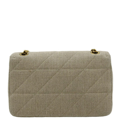 YVES SAINT LAURENT Patchwork Jamie Jersey Wool Shoulder Bag Beige