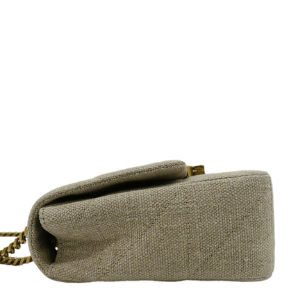 YVES SAINT LAURENT Patchwork Jamie Jersey Wool Shoulder Bag Beige