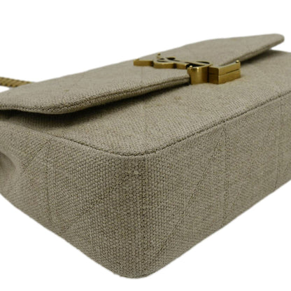 YVES SAINT LAURENT Patchwork Jamie Jersey Wool Shoulder Bag Beige