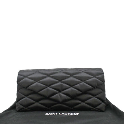 YVES SAINT LAURENT Sade Large Satin Clutch Black