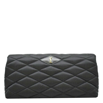 YVES SAINT LAURENT Sade Large Satin Clutch Black