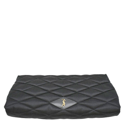 YVES SAINT LAURENT Sade Large Satin Clutch Black
