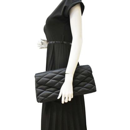YVES SAINT LAURENT Sade Large Satin Clutch Black