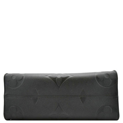 LOUIS VUITTON Onthego MM Giant Monogram Empreinte Leather Tote Bag Black