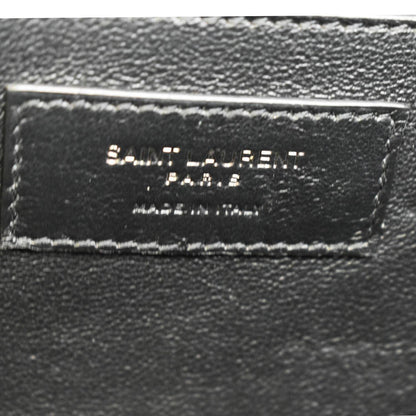 YVES SAINT LAURENT Envelope Medium Mixed Matelasse Leather Shoulder Bag Black