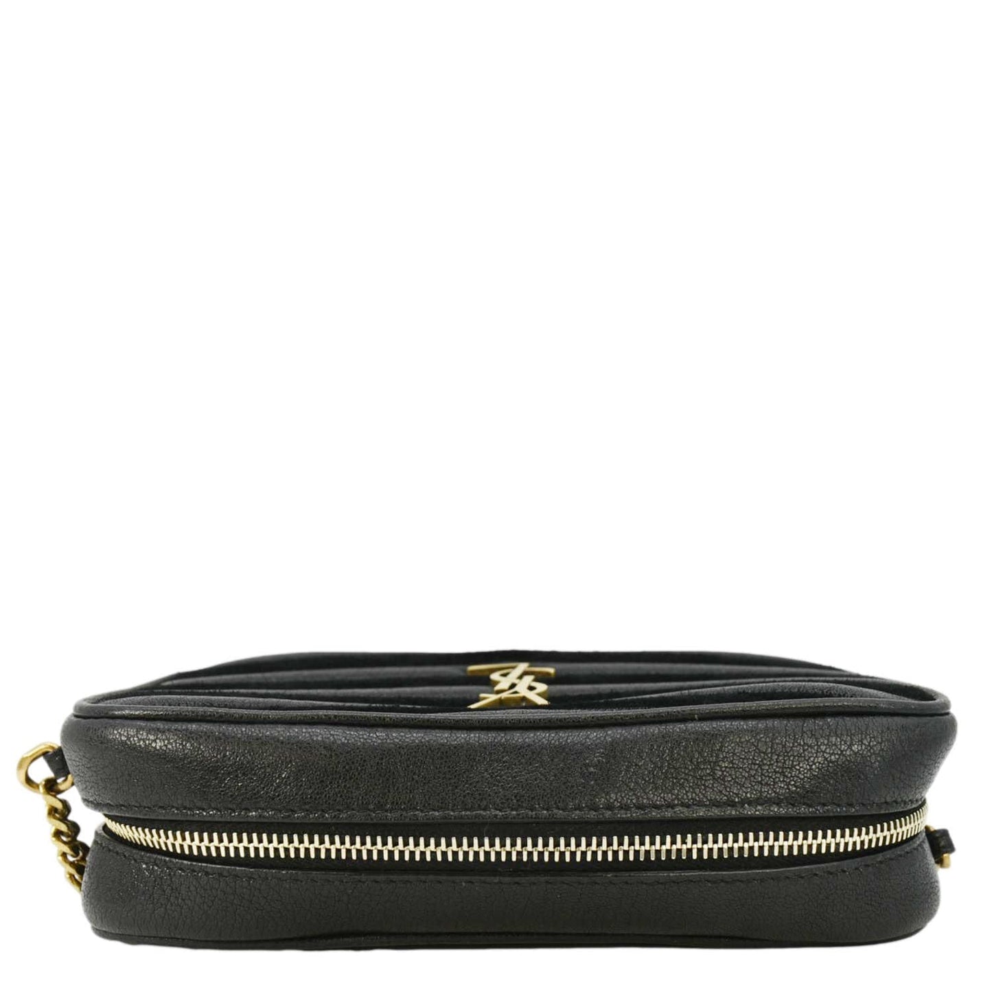 YVES SAINT LAURENT Lou Camera Chevron Leather Crossbody Bag Black