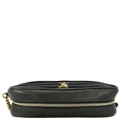 YVES SAINT LAURENT Lou Camera Chevron Leather Crossbody Bag Black
