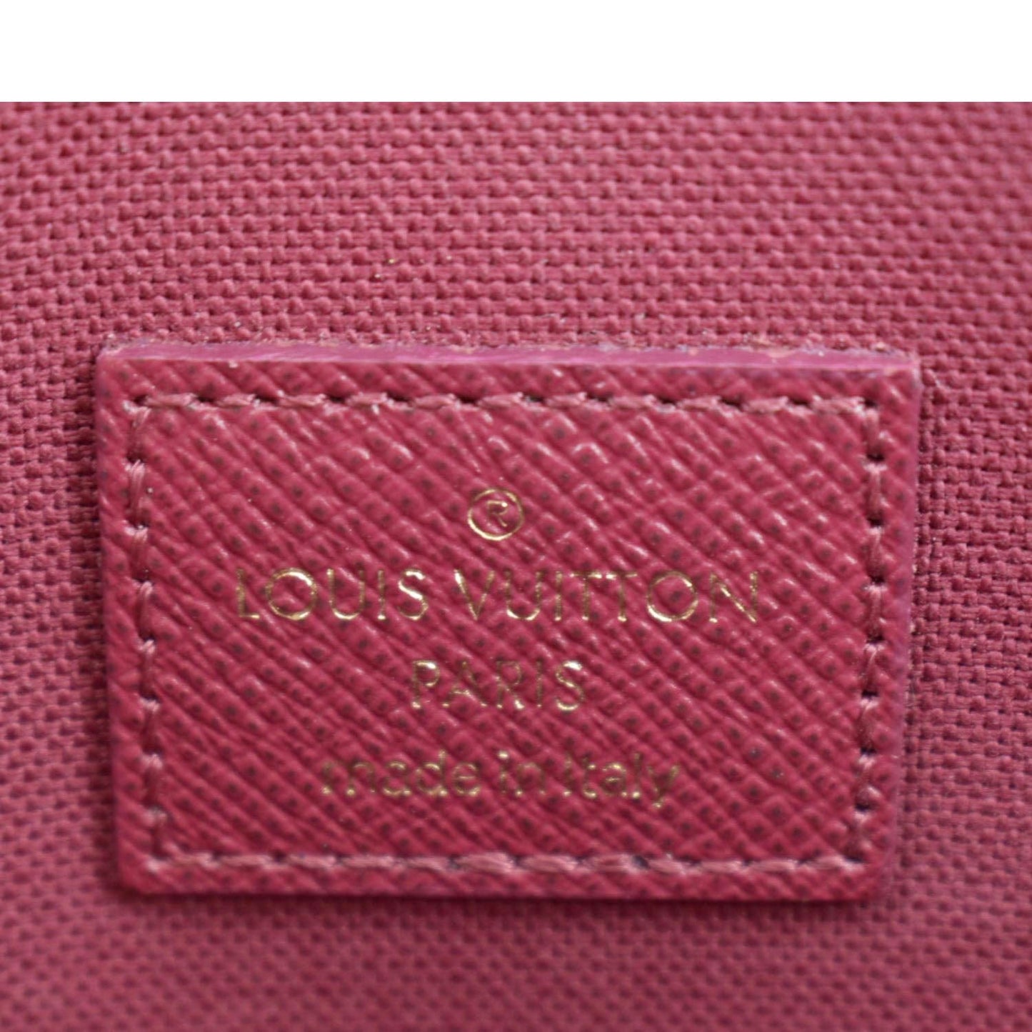 LOUIS VUITTON Felicie Monogram Canvas Pochette Crossbody Bag Brown
