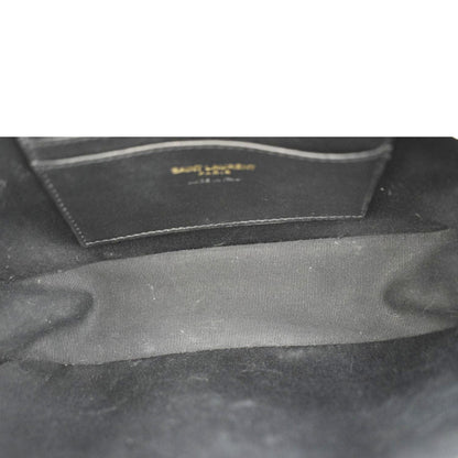 YVES SAINT LAURENT Lou Camera Chevron Leather Crossbody Bag Black