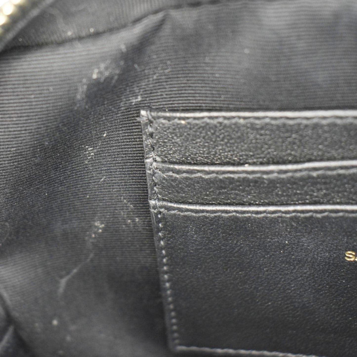 YVES SAINT LAURENT Lou Camera Chevron Leather Crossbody Bag Black