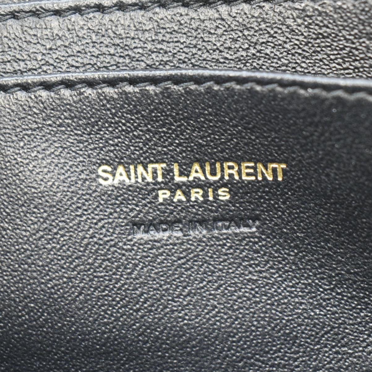 YVES SAINT LAURENT Lou Camera Chevron Leather Crossbody Bag Black