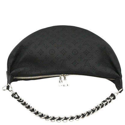 LOUIS VUITTON Baia MM Perforated Mahina Leather Shoulder Bag Black