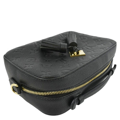 LOUIS VUITTON Saintonge Monogram Empreinte Leather Top Handle Satchel Bag Black