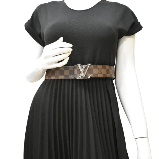 LOUIS VUITTON  LV Initiales Damier Ebene Belt Brown
