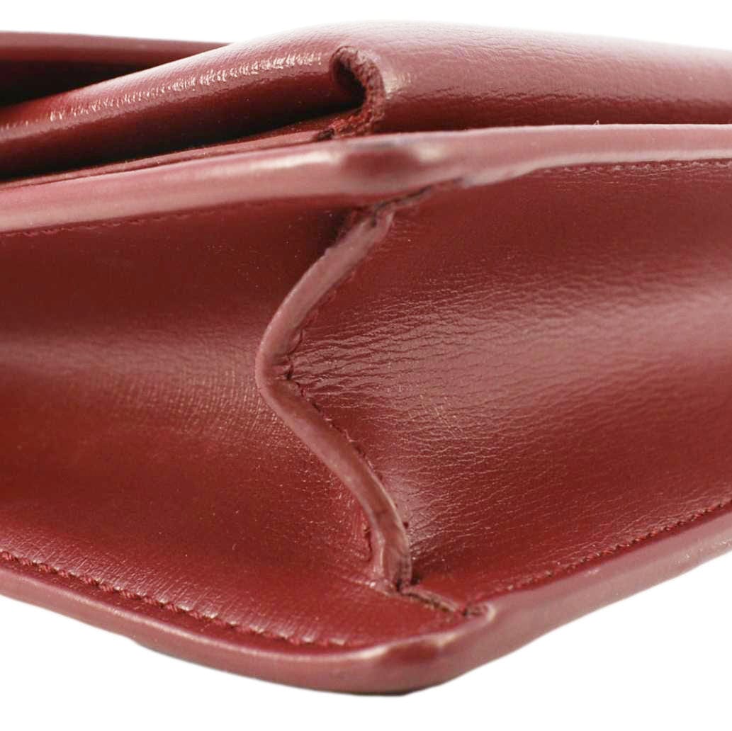 YVES SAINT LAURENT Sunset Leather Shoulder Bag Red