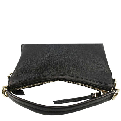 GUCCI Miss GG Original Pebbled Calfskin Leather Hobo Bag Black 326514