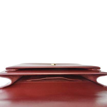 YVES SAINT LAURENT Sunset Leather Shoulder Bag Red