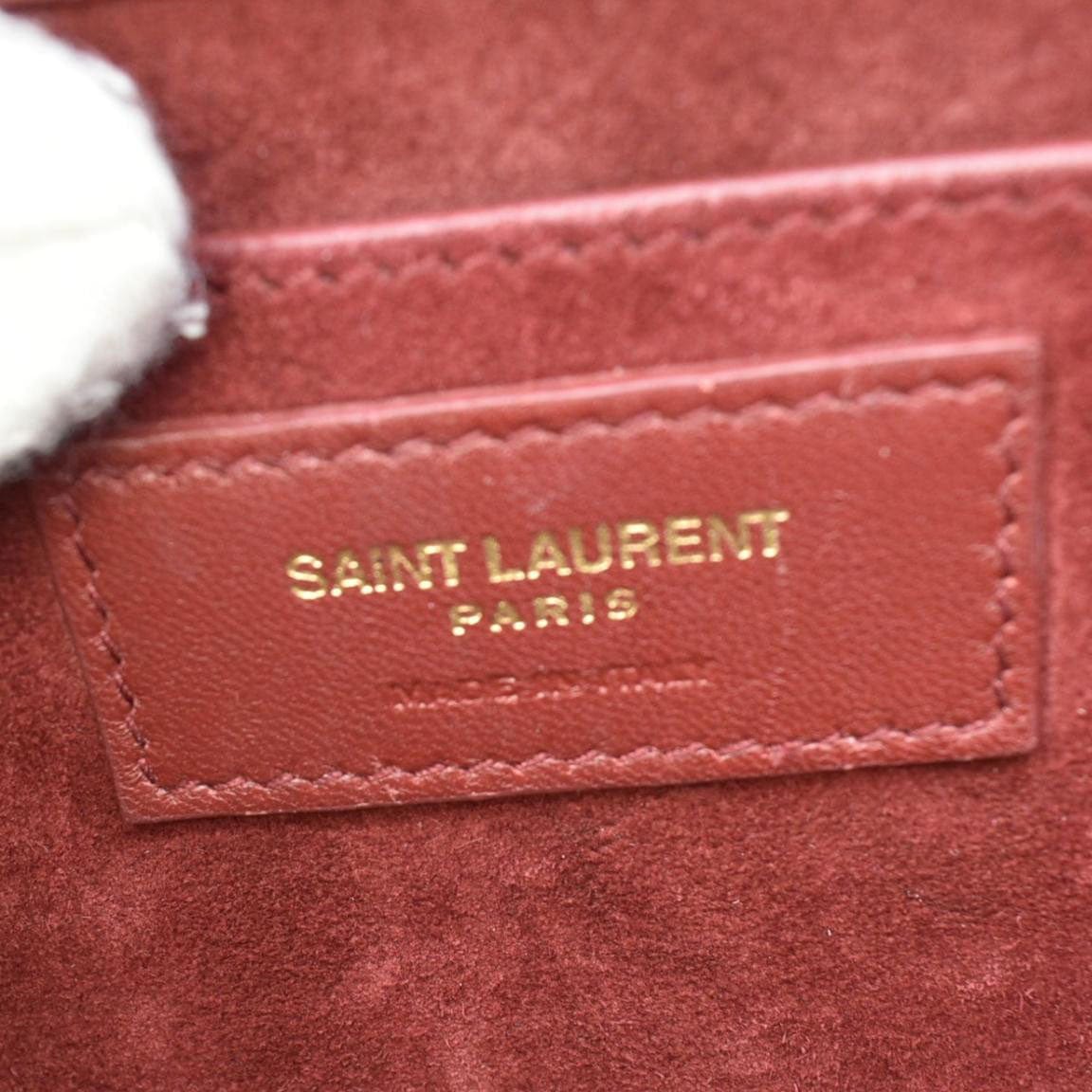 YVES SAINT LAURENT Sunset Leather Shoulder Bag Red
