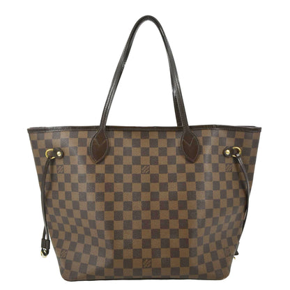 LOUIS VUITTON Neverfull MM Damier Ebene Tote Bag Brown