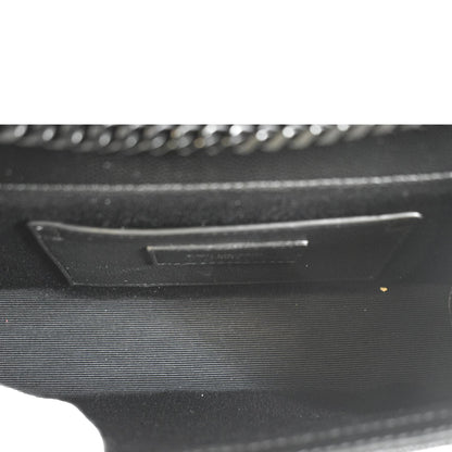 YVES SAINT LAURENT Grain De Poudre Embossed Leather Crossbody Chain Bag Black