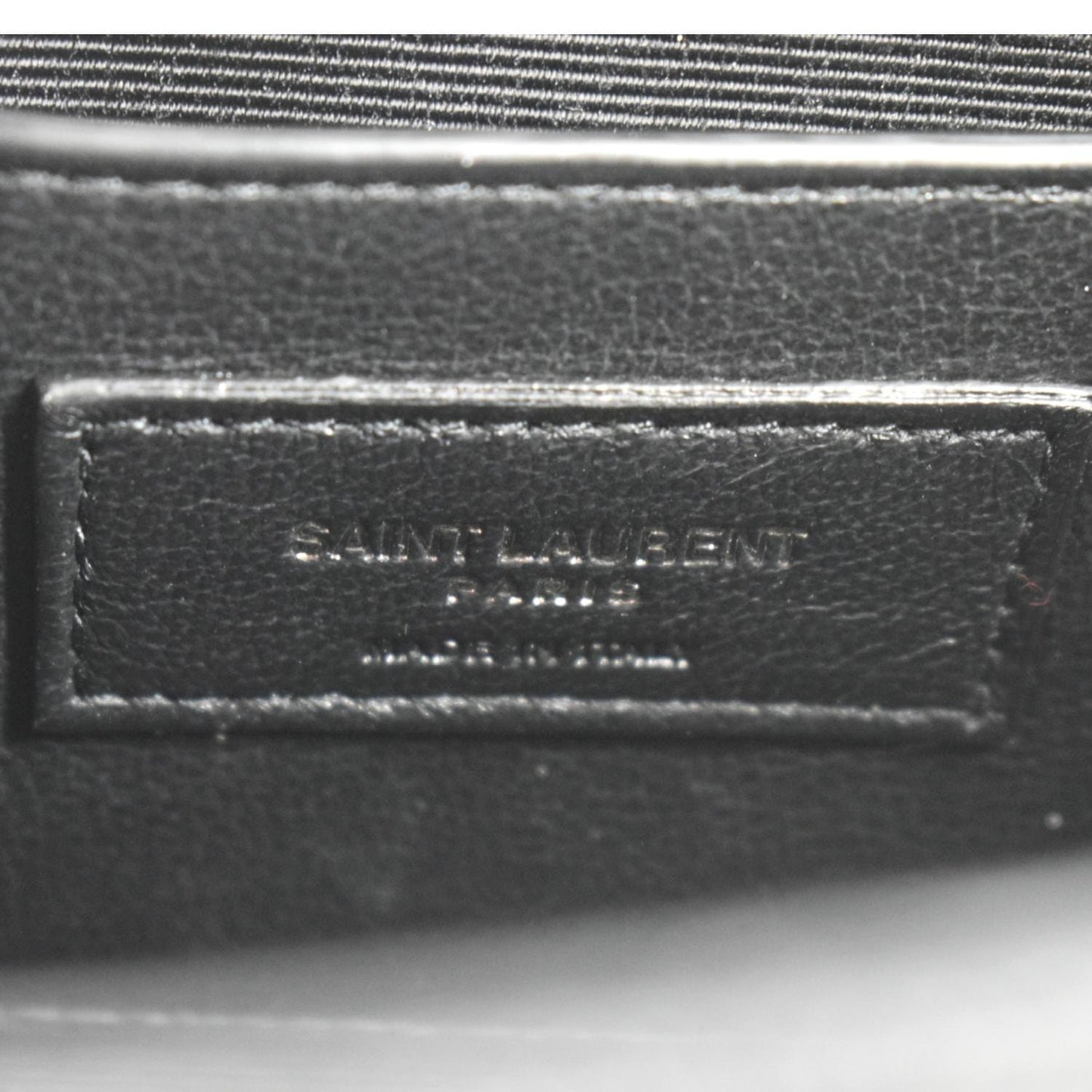 YVES SAINT LAURENT Grain De Poudre Embossed Leather Crossbody Chain Bag Black