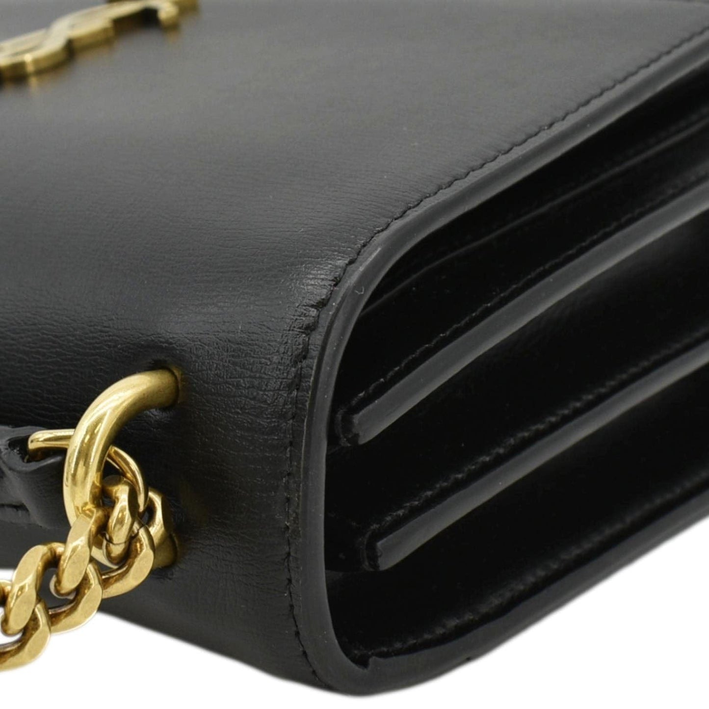 YVES SAINT LAURENT Monogram Sunset Medium Leather Shoulder Bag Black