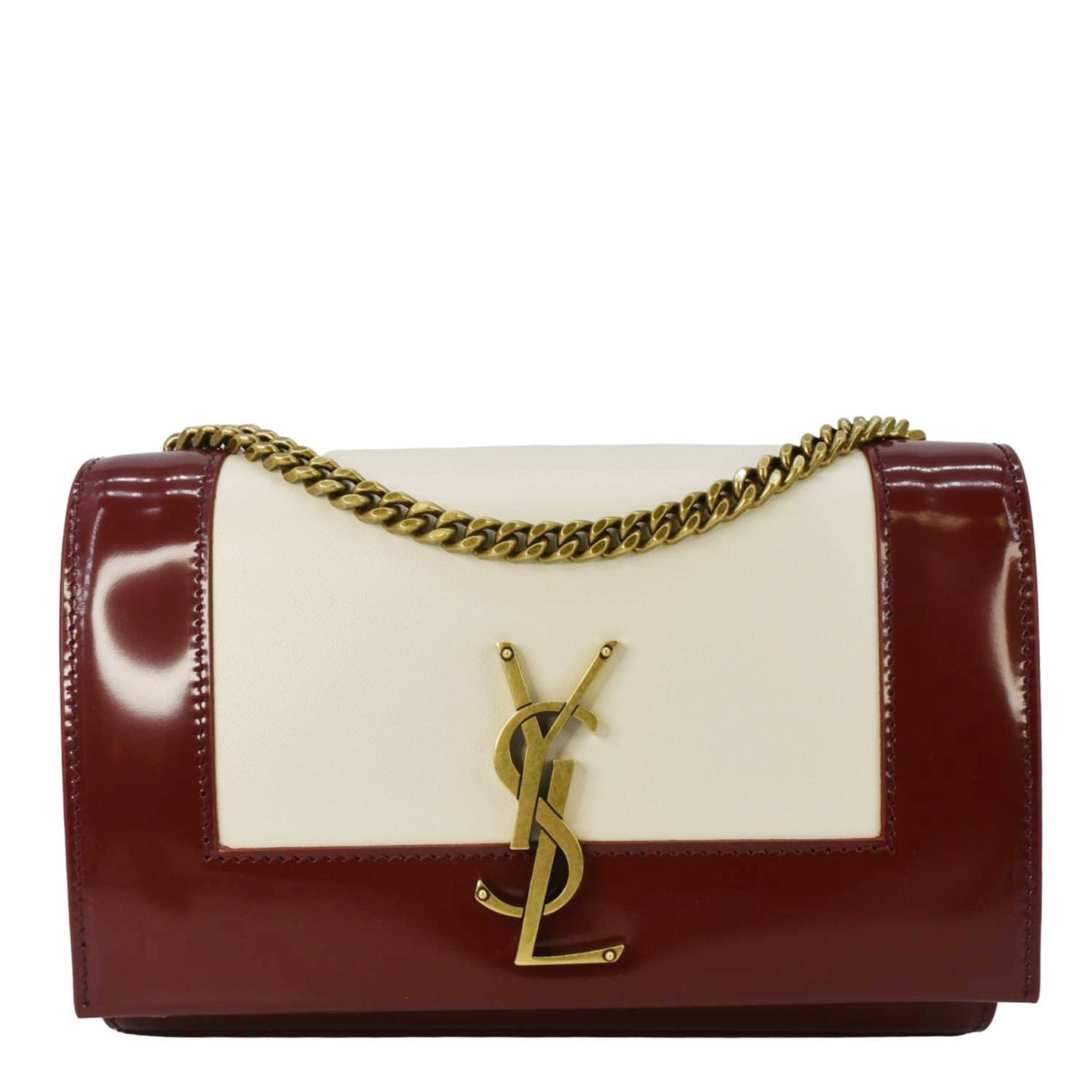YVES SAINT LAURENT Kate Small Leather Chain Shoulder Bag Burgundy