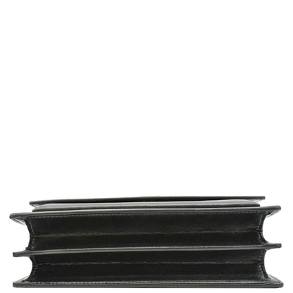 YVES SAINT LAURENT Monogram Sunset Medium Leather Shoulder Bag Black