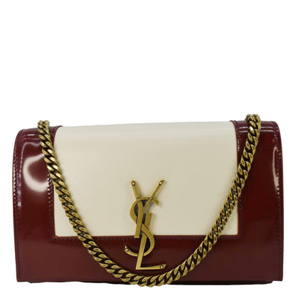 YVES SAINT LAURENT Kate Small Leather Chain Shoulder Bag Burgundy