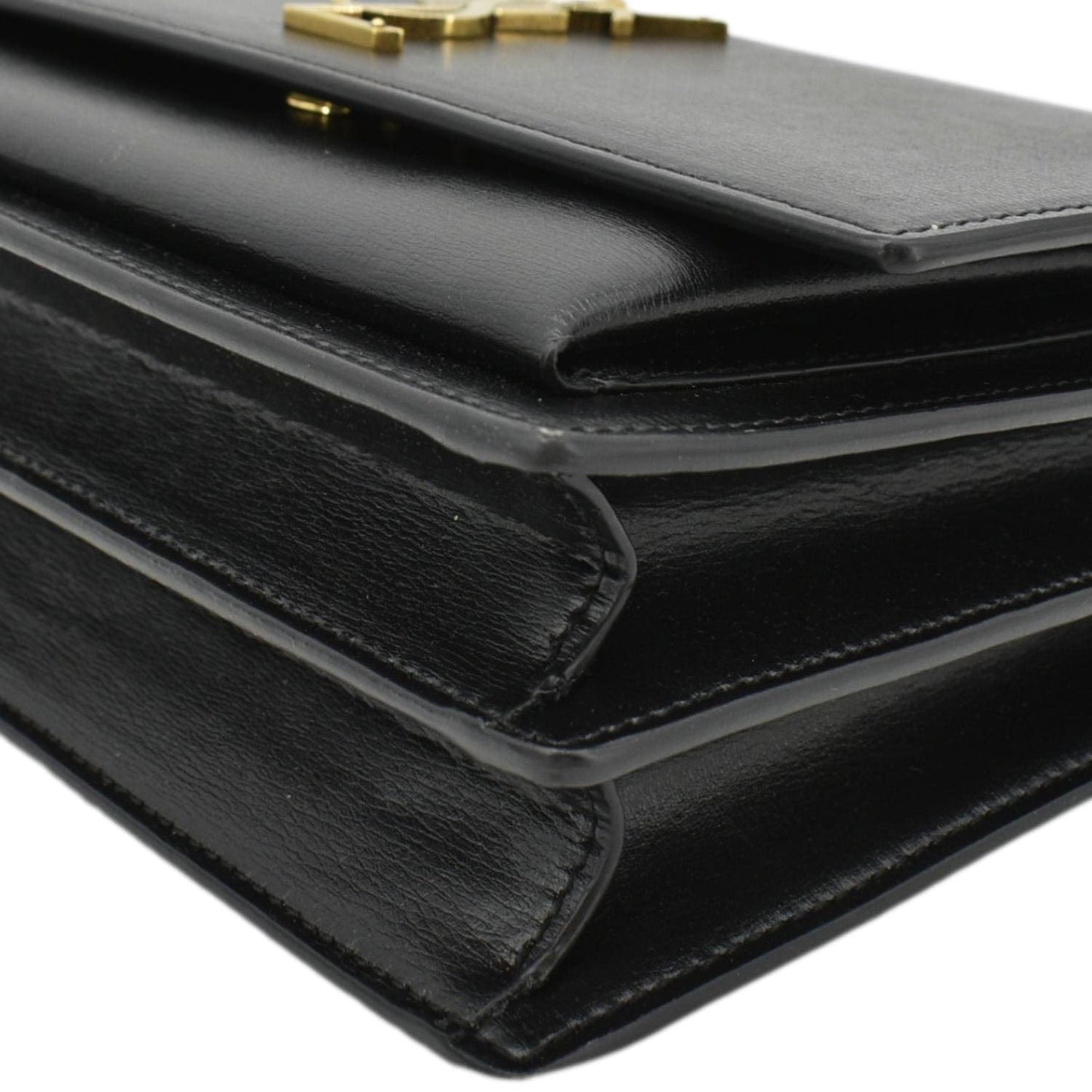 YVES SAINT LAURENT Monogram Sunset Medium Leather Shoulder Bag Black