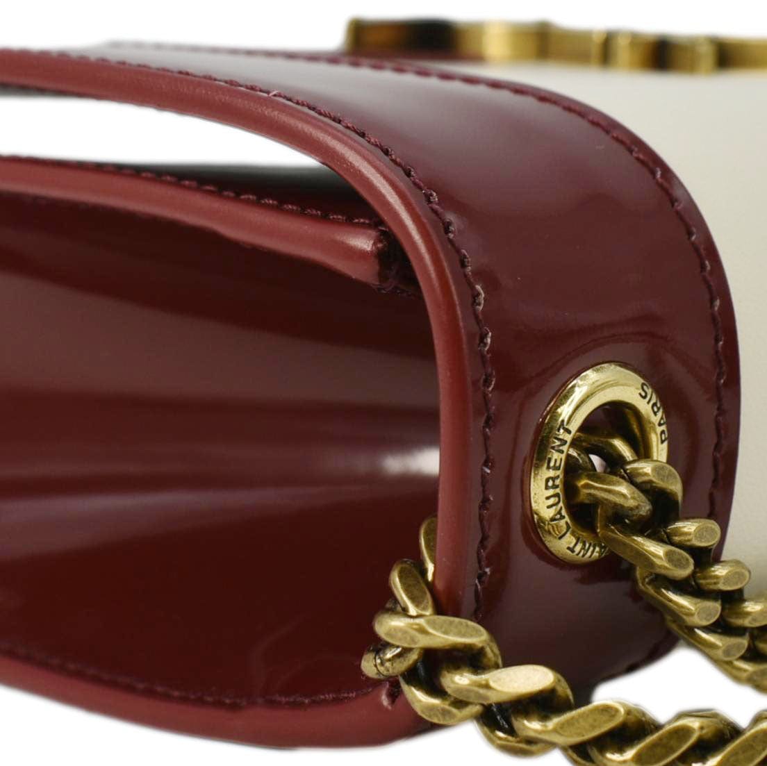 YVES SAINT LAURENT Kate Small Leather Chain Shoulder Bag Burgundy