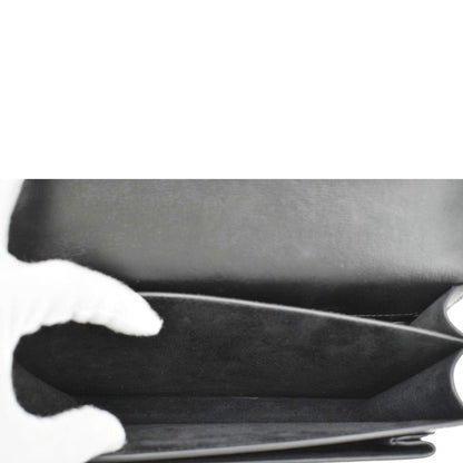 YVES SAINT LAURENT Monogram Sunset Medium Leather Shoulder Bag Black