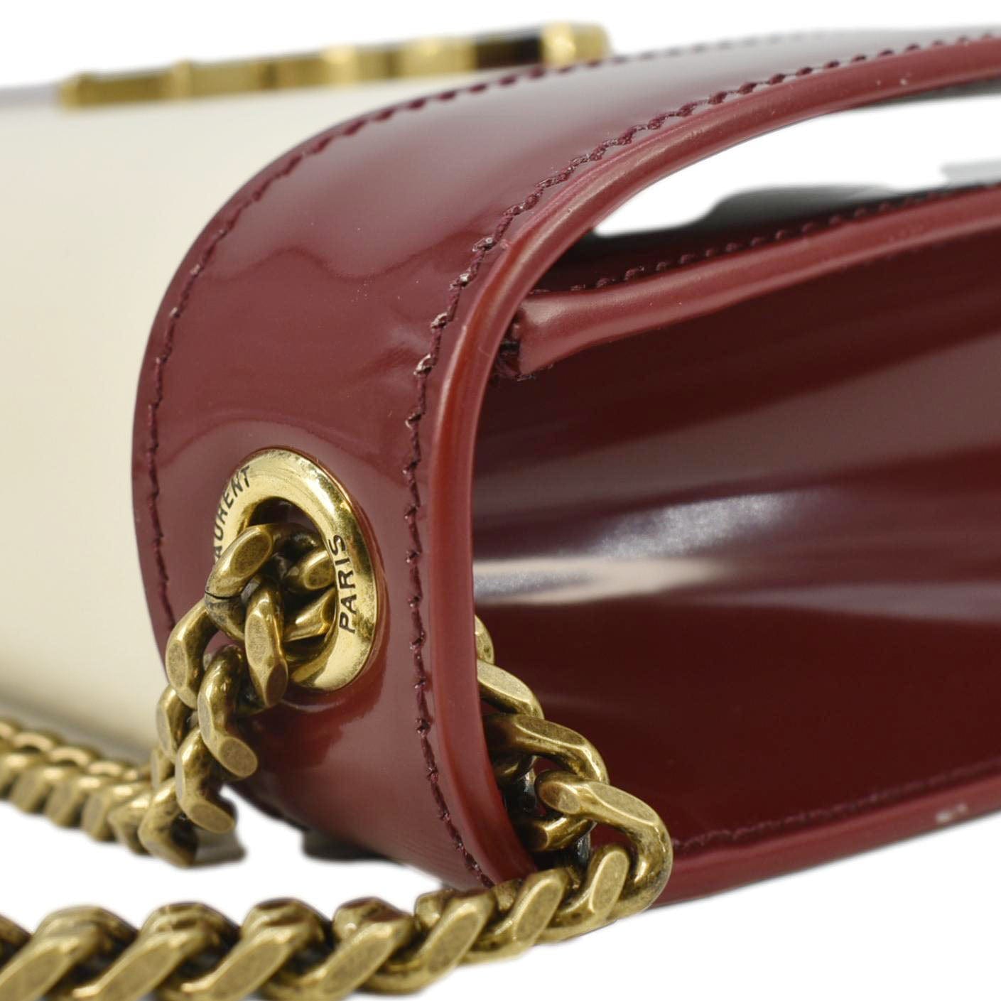 YVES SAINT LAURENT Kate Small Leather Chain Shoulder Bag Burgundy