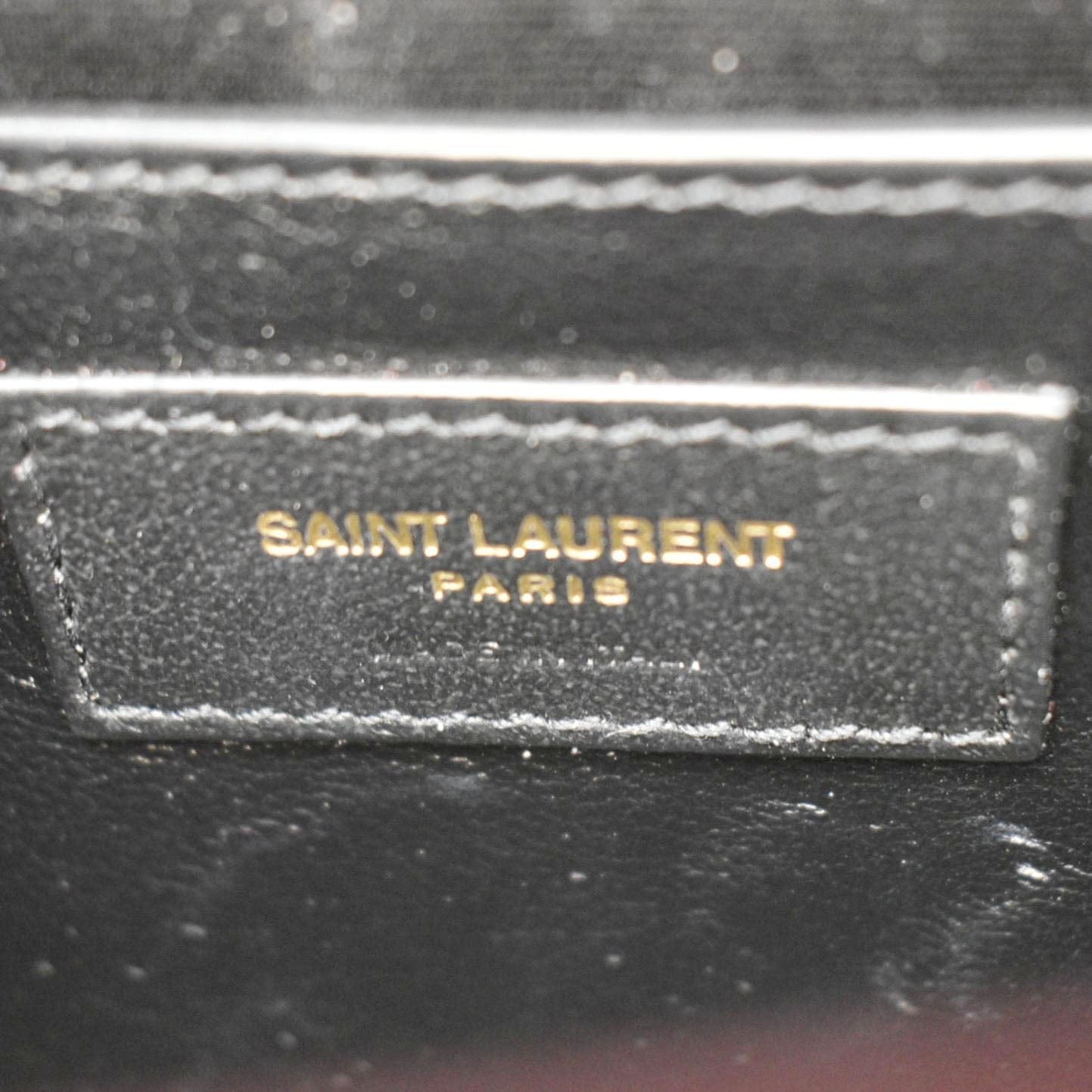 YVES SAINT LAURENT Kate Small Leather Chain Shoulder Bag Burgundy