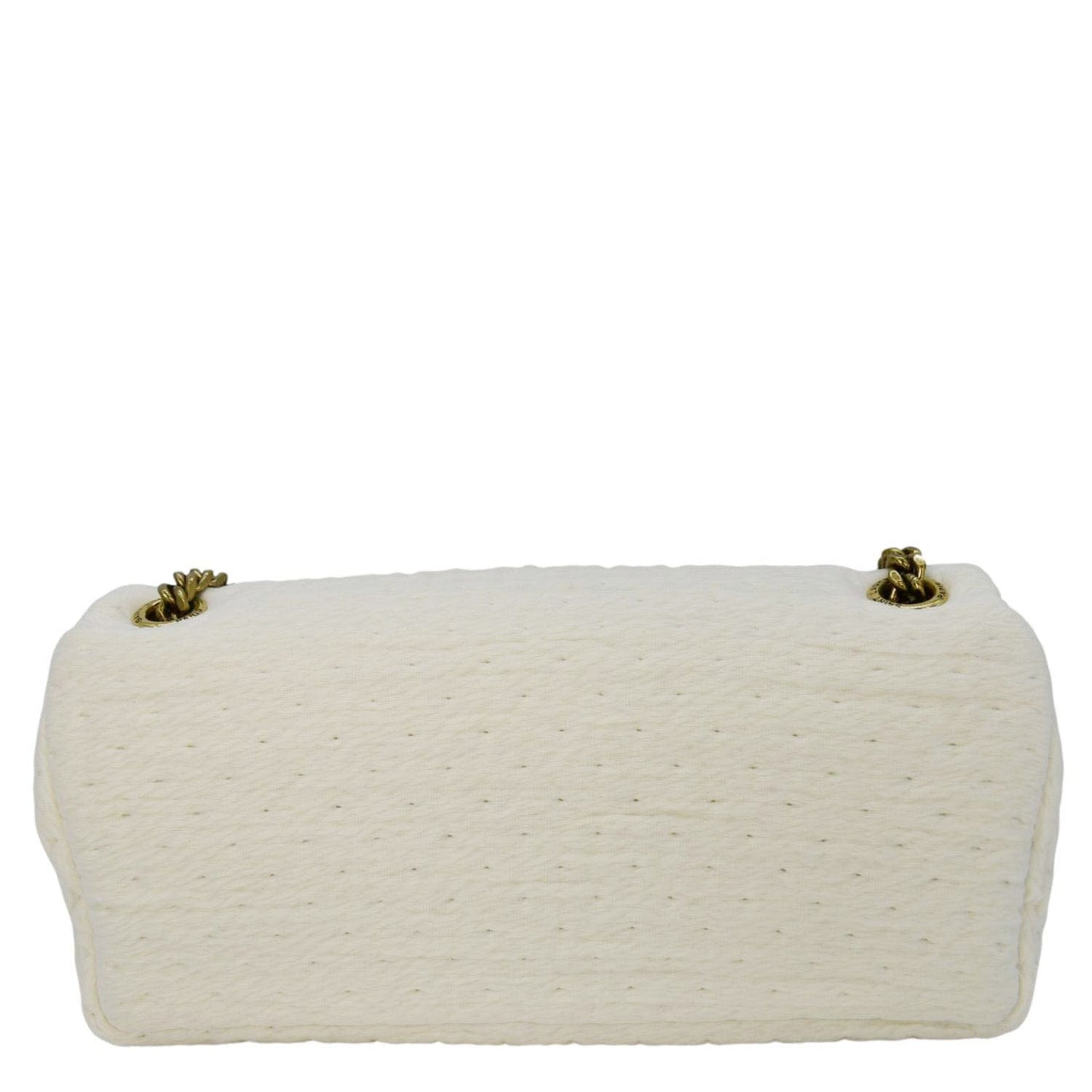 YVES SAINT LAURENT Calypso Organza Leather Crossbody Bag White