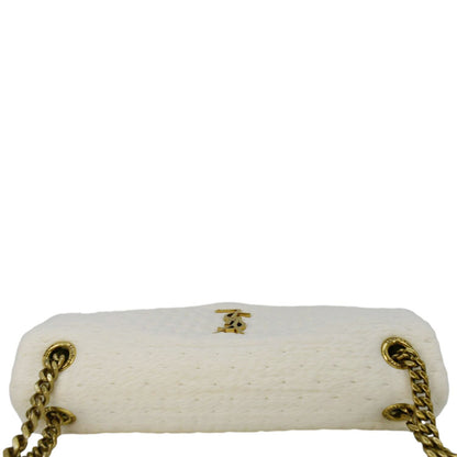 YVES SAINT LAURENT Calypso Organza Leather Crossbody Bag White