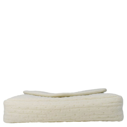 YVES SAINT LAURENT Calypso Organza Leather Crossbody Bag White