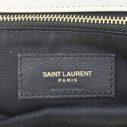 YVES SAINT LAURENT Calypso Organza Leather Crossbody Bag White