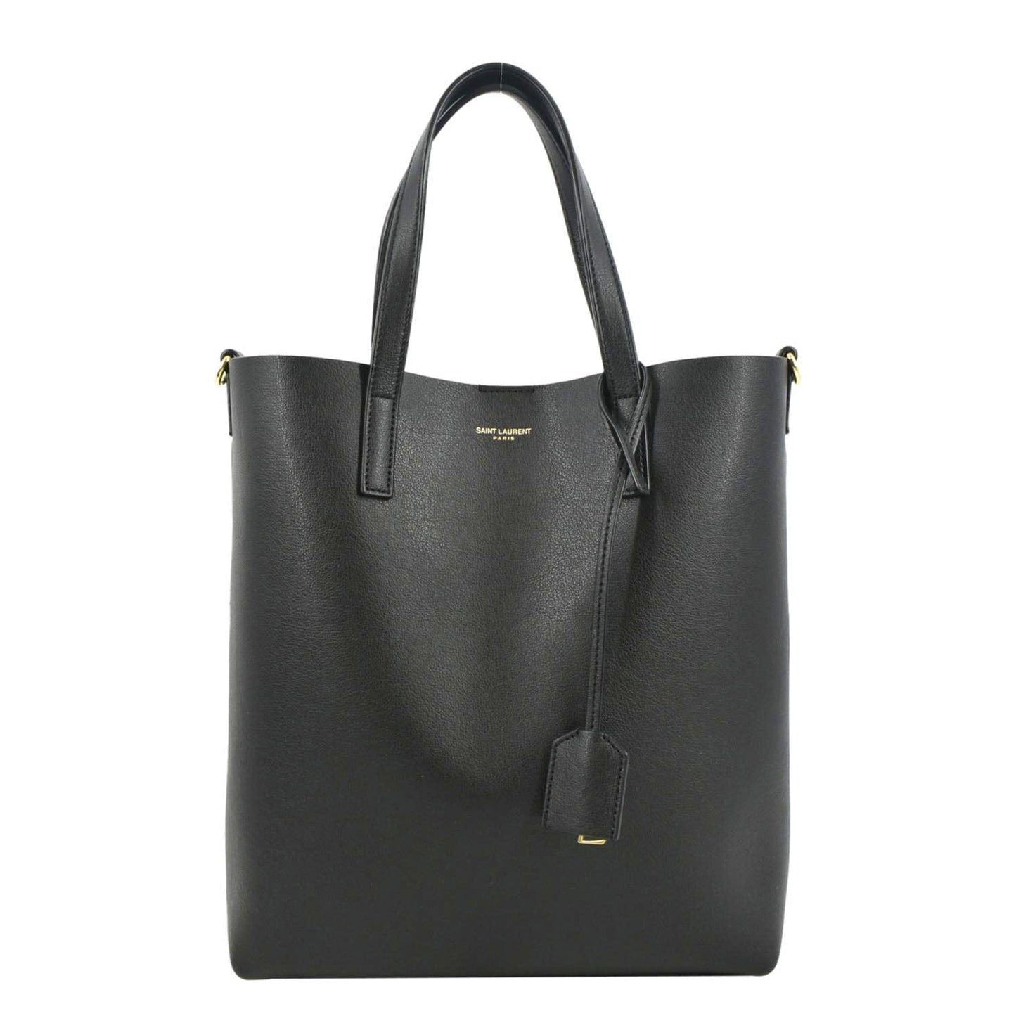 YVES SAINT LAURENT Toy Supple Leather Shopping Tote Bag Black
