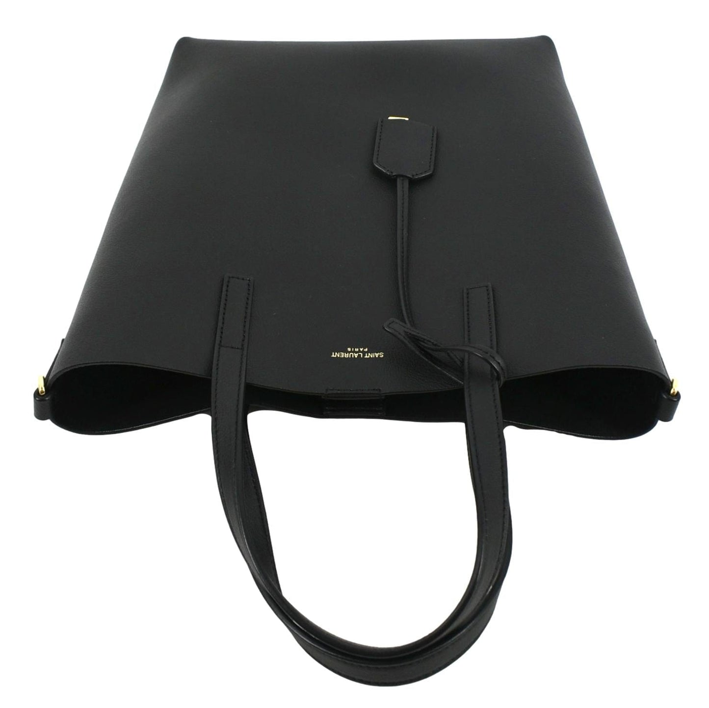 YVES SAINT LAURENT Toy Supple Leather Shopping Tote Bag Black