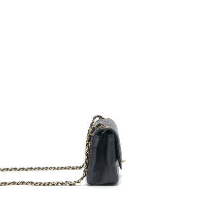 Chanel Mini Square Chevron Flap Bag Black L