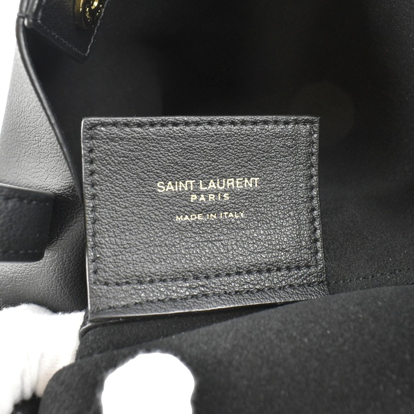 YVES SAINT LAURENT Toy Supple Leather Shopping Tote Bag Black