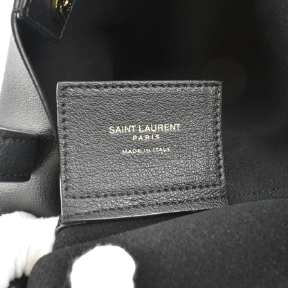 YVES SAINT LAURENT Toy Supple Leather Shopping Tote Bag Black