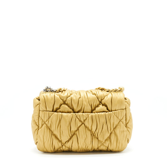 Chanel Small 19 Bag Limited Edition Lambskin Gold With Gold/Silver Hardware