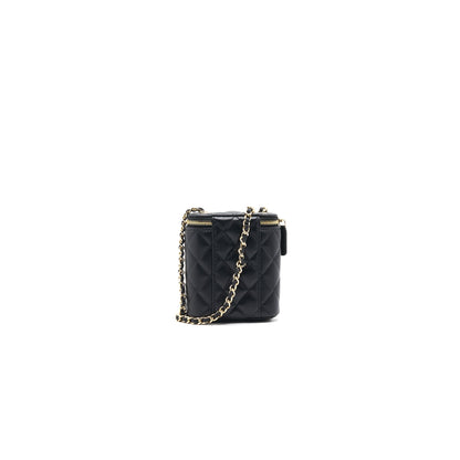 Chanel 21C Long Vanity with Chain Lambskin Black with L