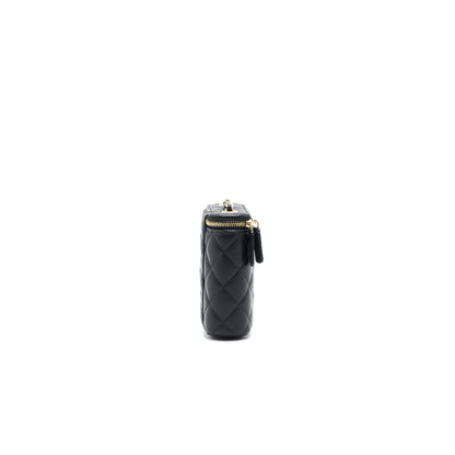 Chanel 21C Long Vanity with Chain Lambskin Black with L