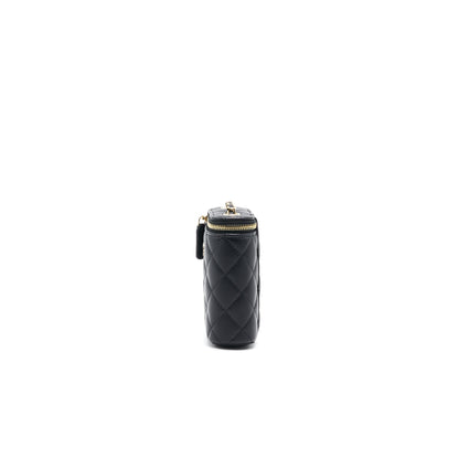 Chanel 21C Long Vanity with Chain Lambskin Black with L