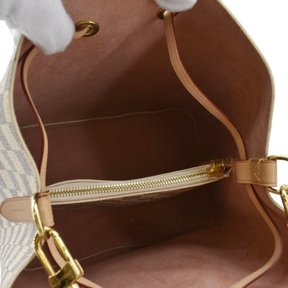 LOUIS VUITTON Neonoe Braided Handle Damier Azur Crossbody Bag White