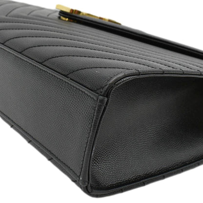 YVES SAINT LAURENT Large Envelope Leather Chain Shoulder Bag Black