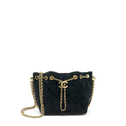Chanel Bucket Bag Velvet Black